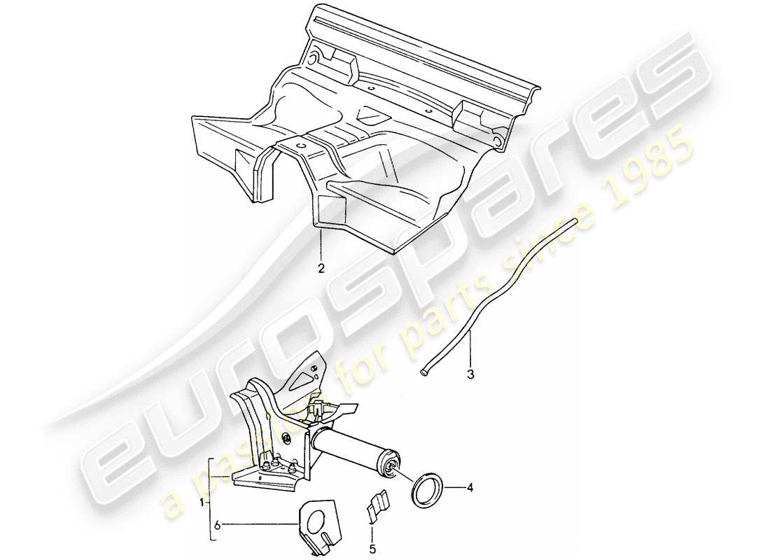 porsche 964 (1993) rear axle cross tube part diagram