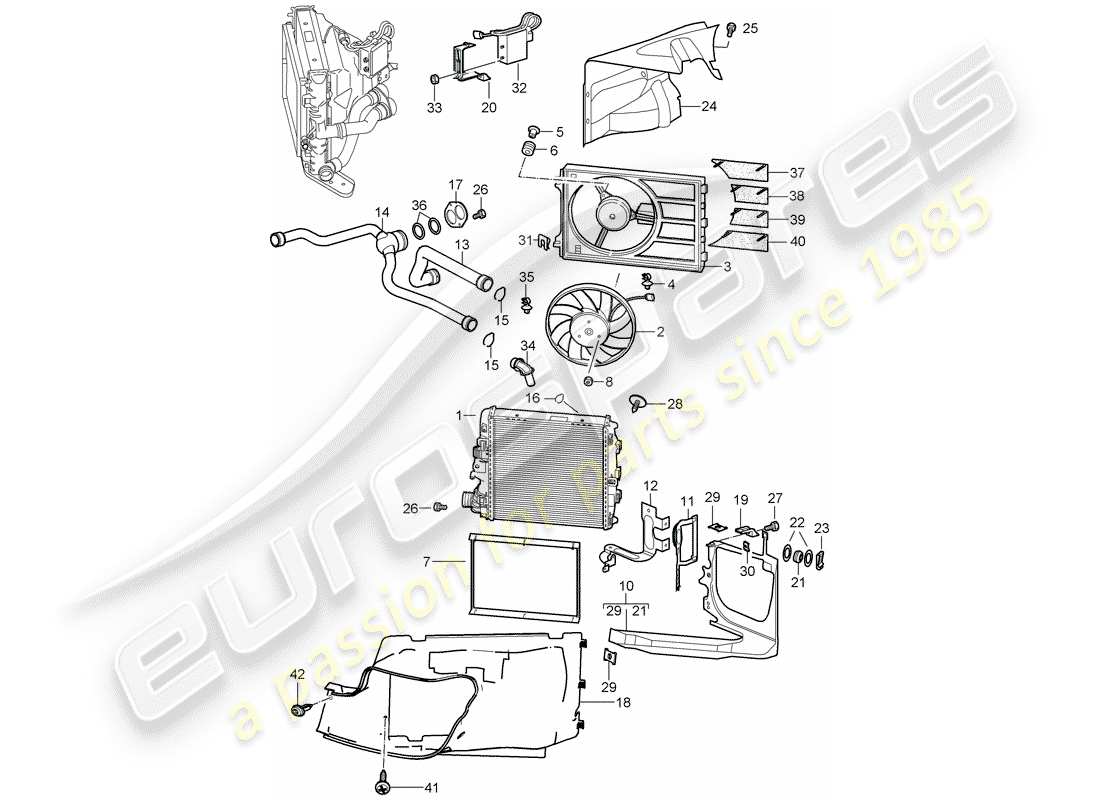 porsche 997 t/gt2 (2008) water cooling 3 part diagram