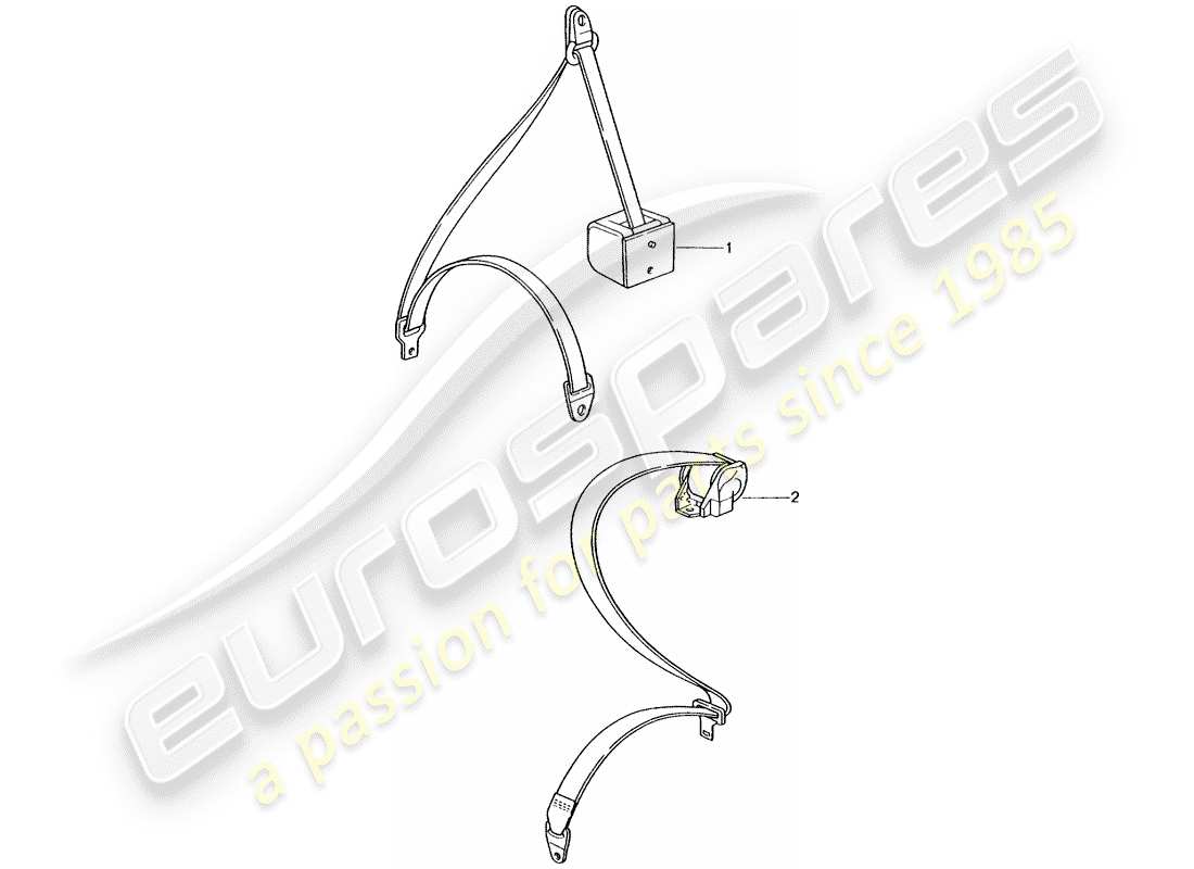 porsche tequipment catalogue (1994) seat belt part diagram