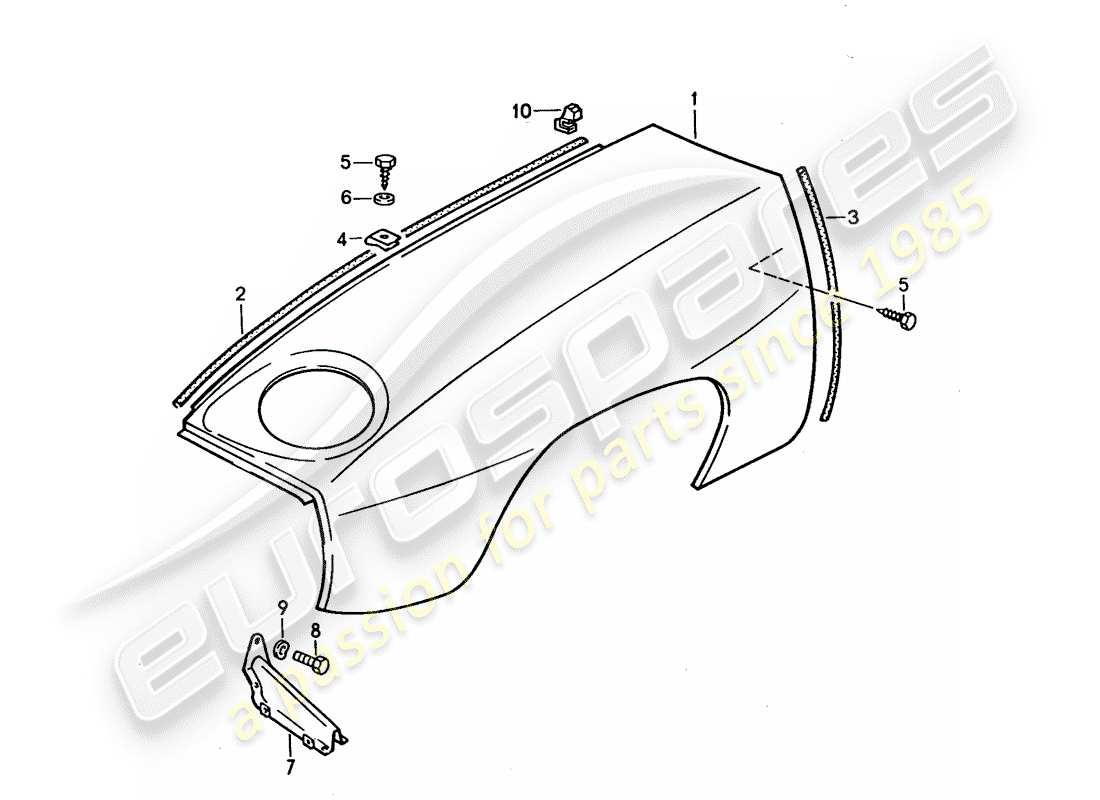 porsche 928 (1992) fender part diagram