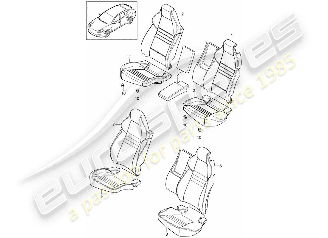 porsche panamera 970 (2015) cover part diagram