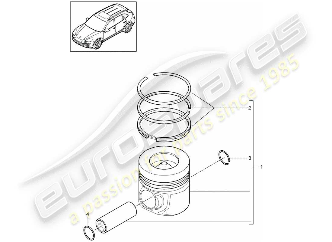 porsche cayenne e2 (2016) piston part diagram