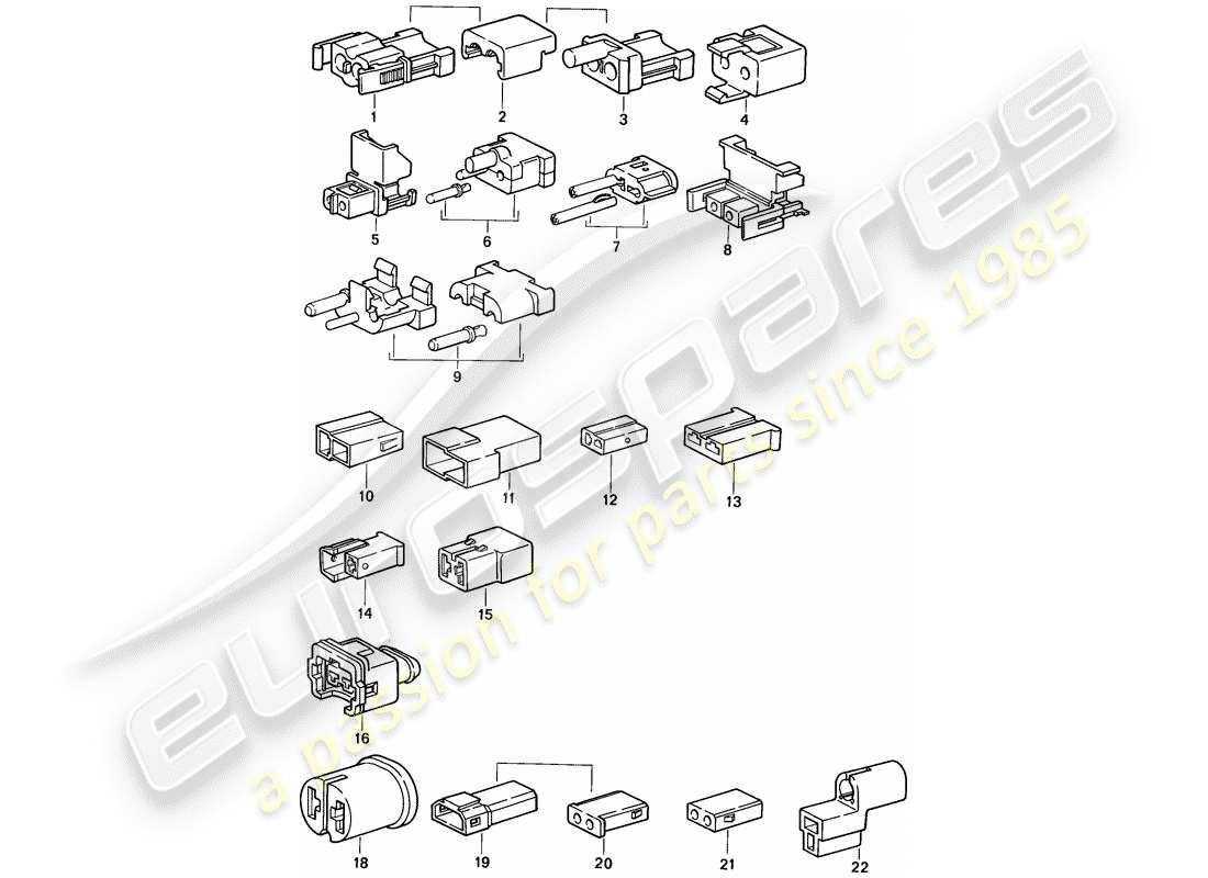 porsche 944 (1988) connector housing part diagram