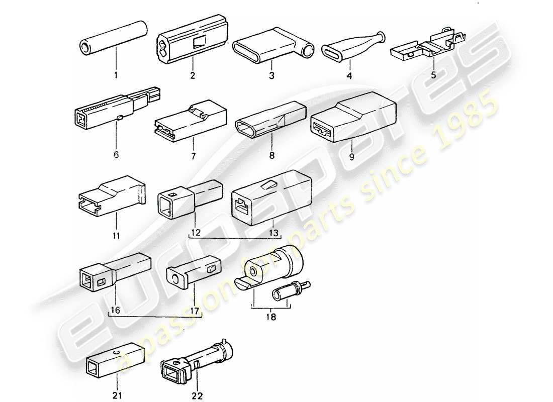 porsche 964 (1994) butt connector - connector housing - single pole part diagram