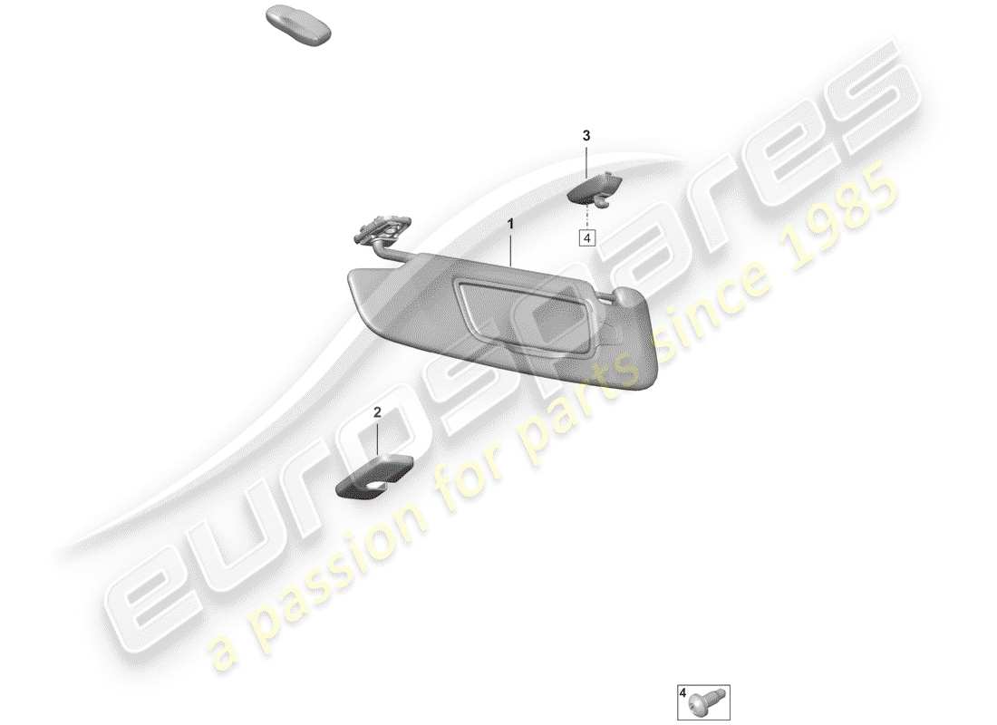 porsche 2019 sun vizors part diagram