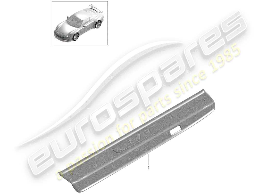 porsche 991r/gt3/rs (2019) scuff plate - sill panel part diagram