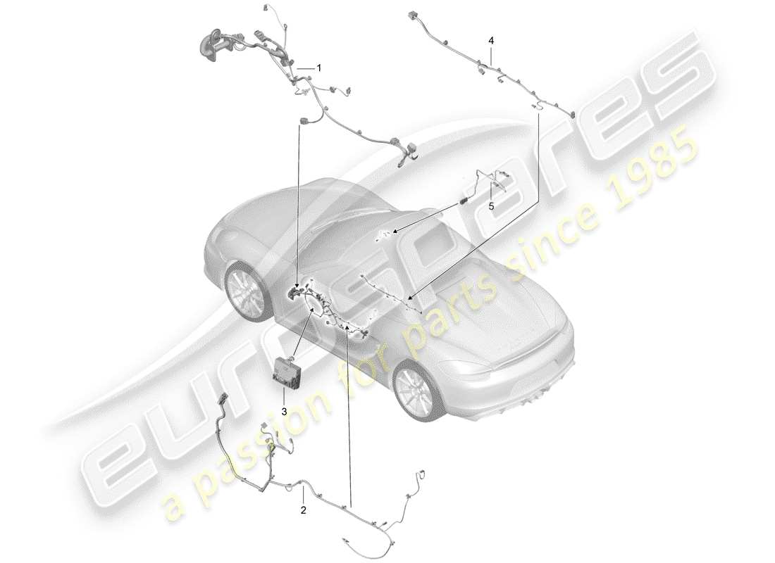 porsche boxster spyder (2016) wiring harnesses part diagram