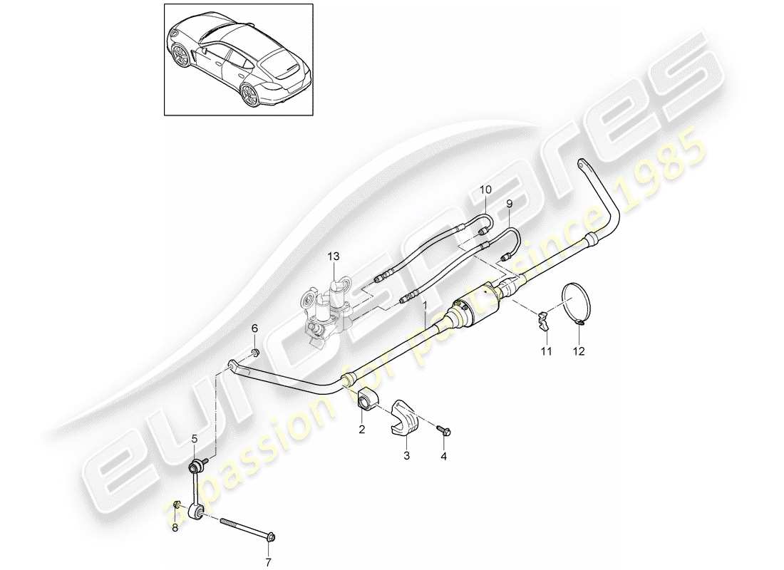 porsche panamera 970 (2010) stabilizer part diagram