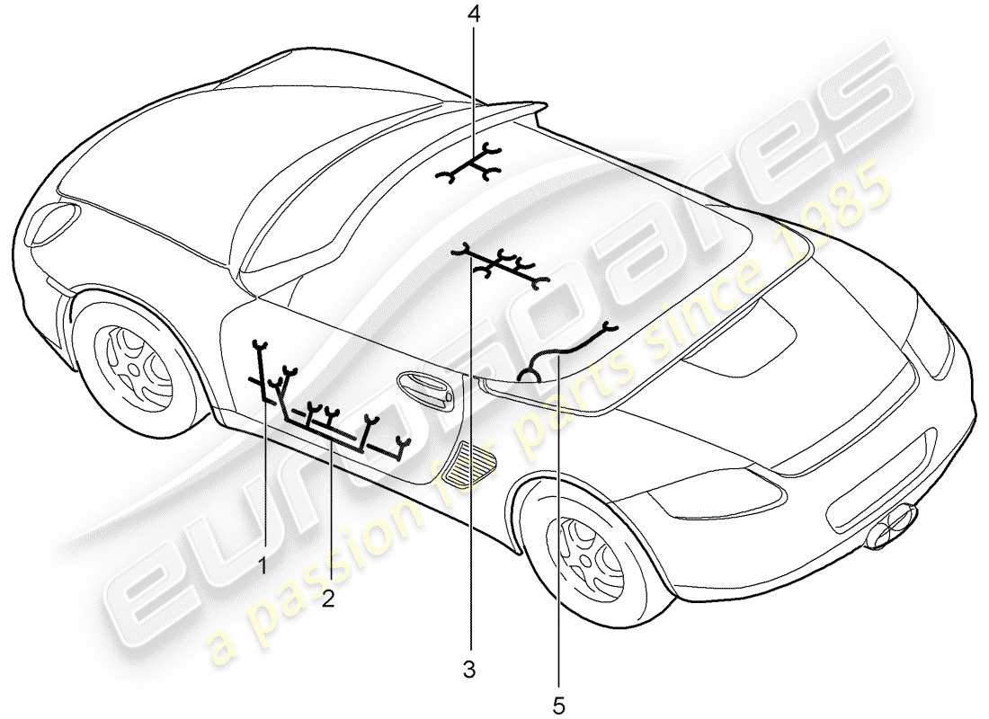 porsche boxster 987 (2010) wiring harnesses part diagram