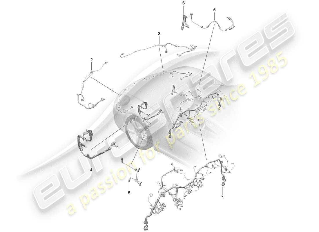 porsche 718 cayman (2017) wiring harnesses part diagram