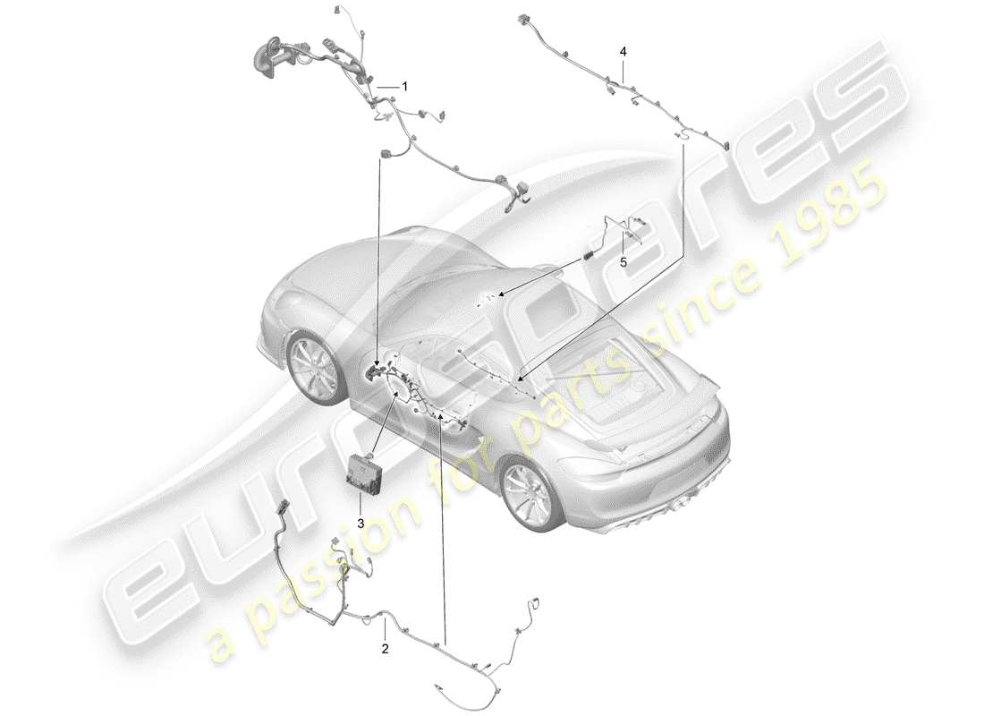 porsche cayman gt4 (2016) wiring harnesses part diagram