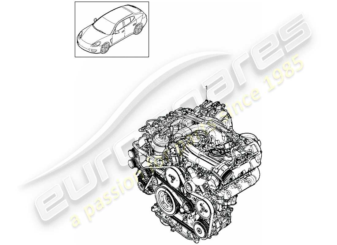 porsche panamera 970 (2010) replacement engine part diagram