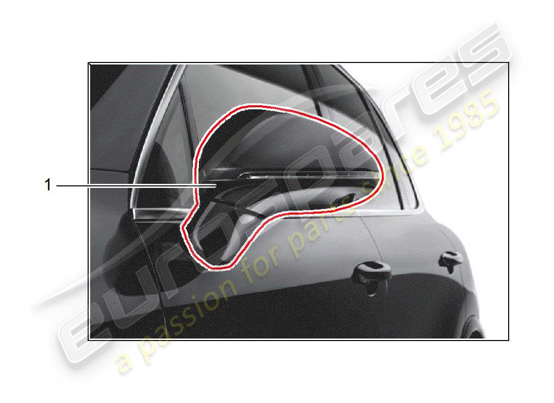 porsche tequipment cayenne (2018) rear view mirror part diagram