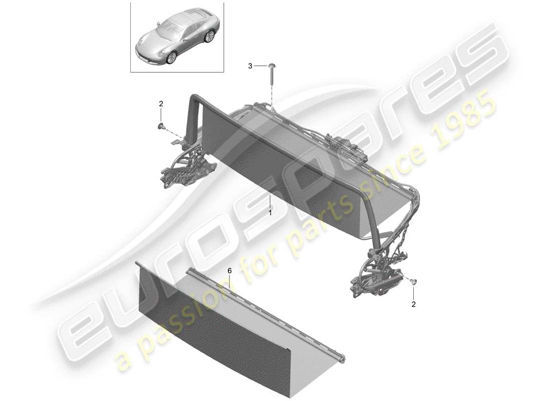 porsche 2019 windscreen part diagram