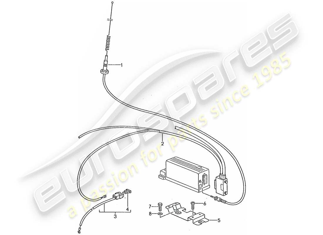 porsche 928 (1987) phone preparation part diagram