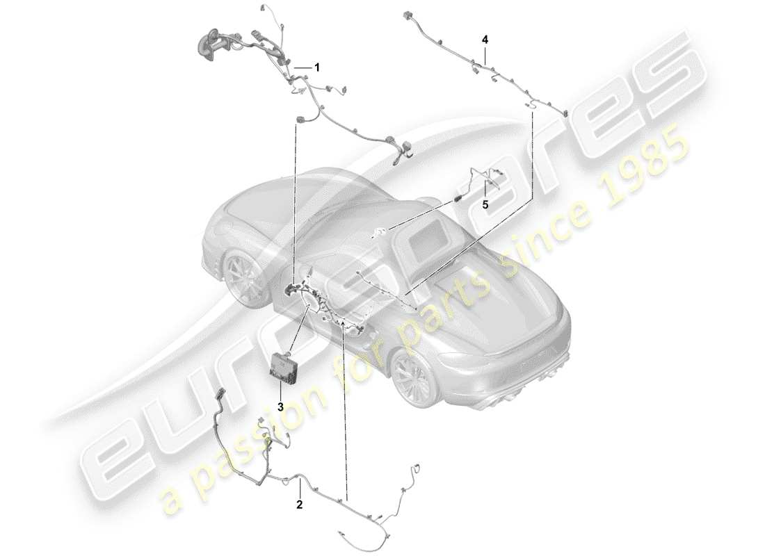 porsche boxster spyder (2020) wiring harnesses part diagram