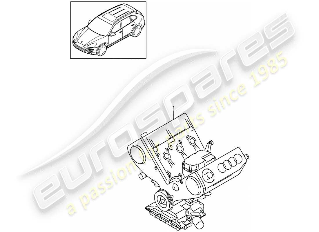 porsche cayenne (2010) long block part diagram