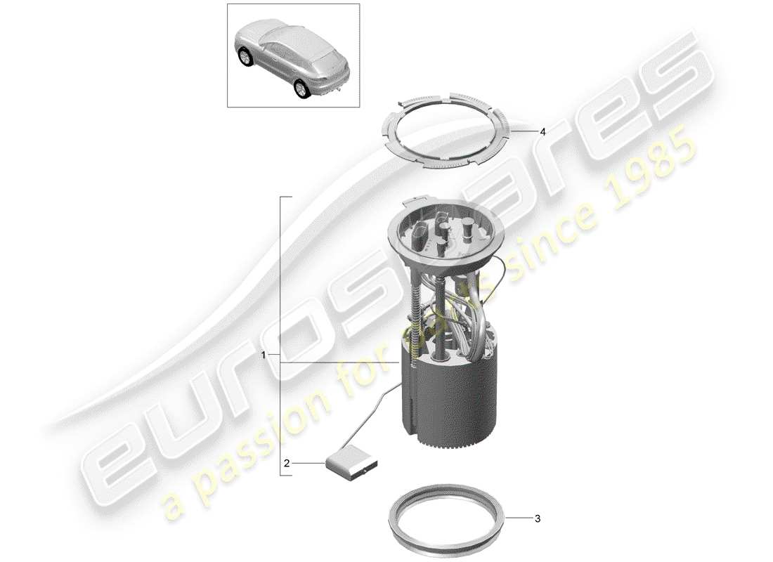 porsche macan (2018) fuel pump part diagram