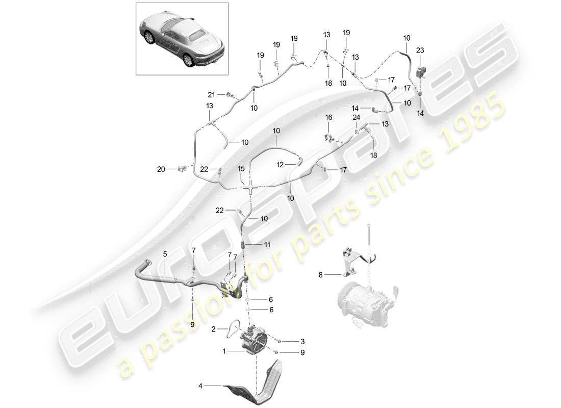 porsche 718 boxster (2017) vacuum system part diagram