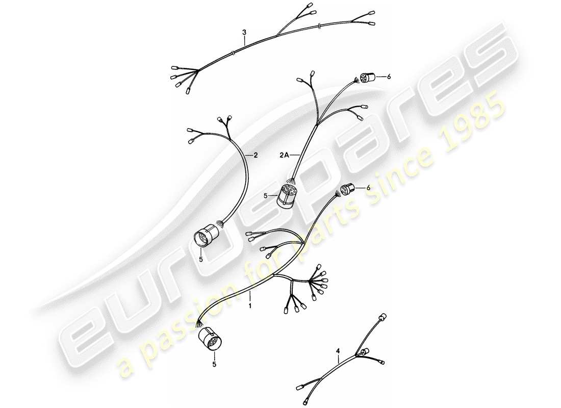 porsche 928 (1979) harness - passenger compartment - doors part diagram