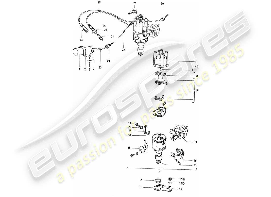 porsche 914 (1974) engine electrics part diagram