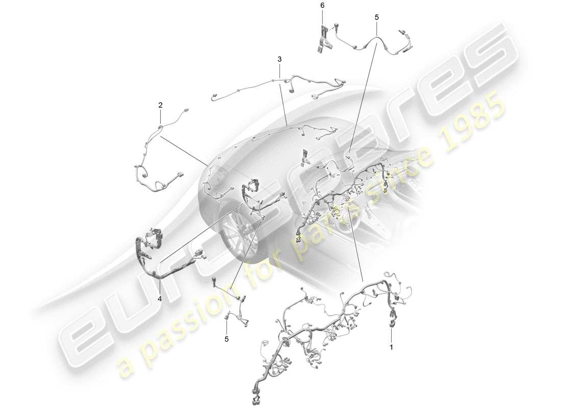 porsche 718 boxster (2020) wiring harnesses part diagram