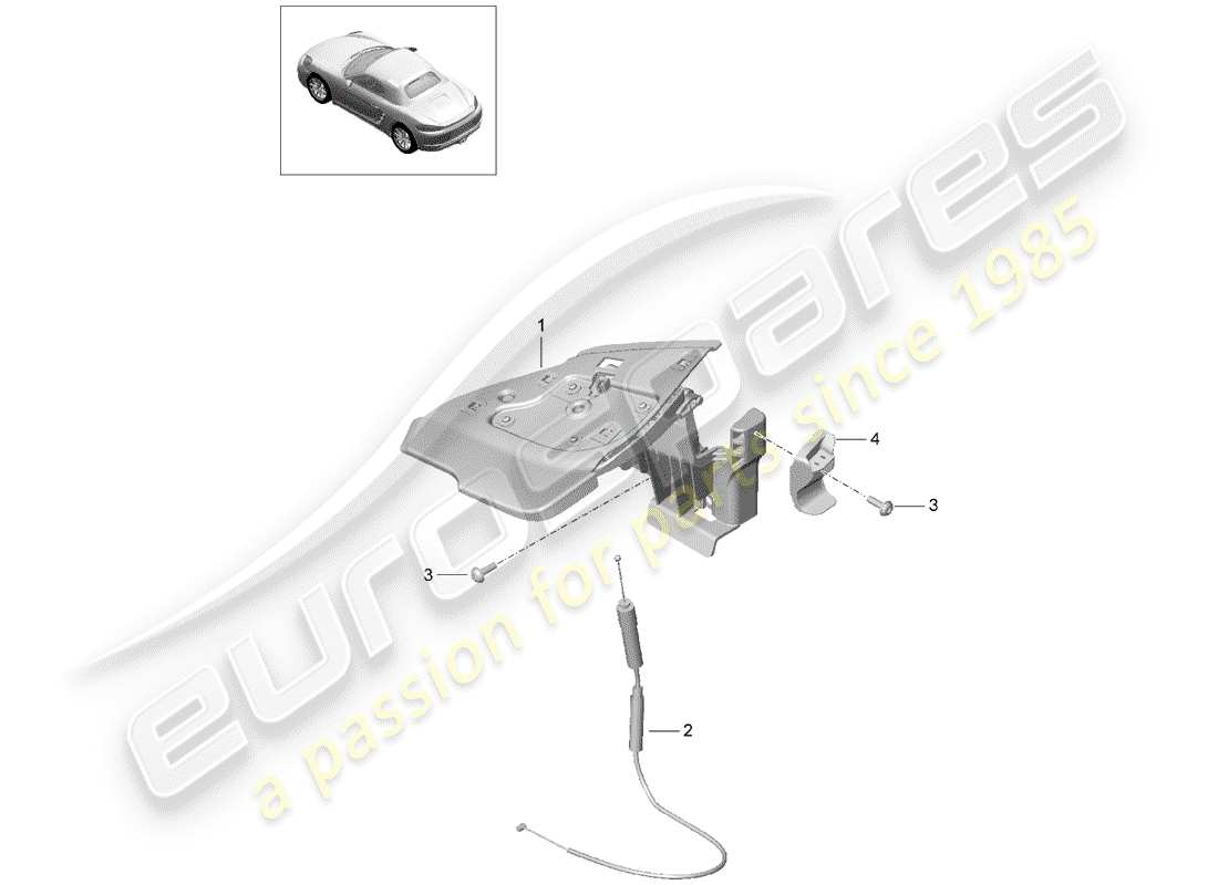 porsche 718 boxster (2017) flap part diagram