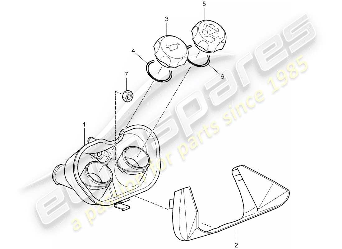 porsche cayman 987 (2007) water cooling 4 part diagram