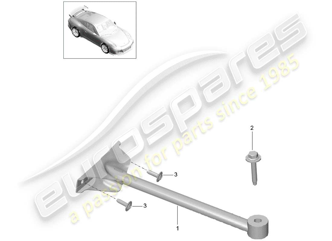 porsche 991r/gt3/rs (2018) dome strut part diagram