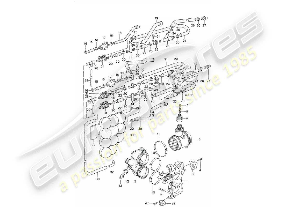 porsche 993 (1996) throttle body part diagram