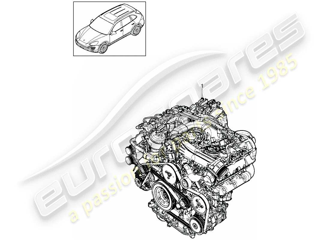 porsche cayenne e2 (2016) replacement engine part diagram