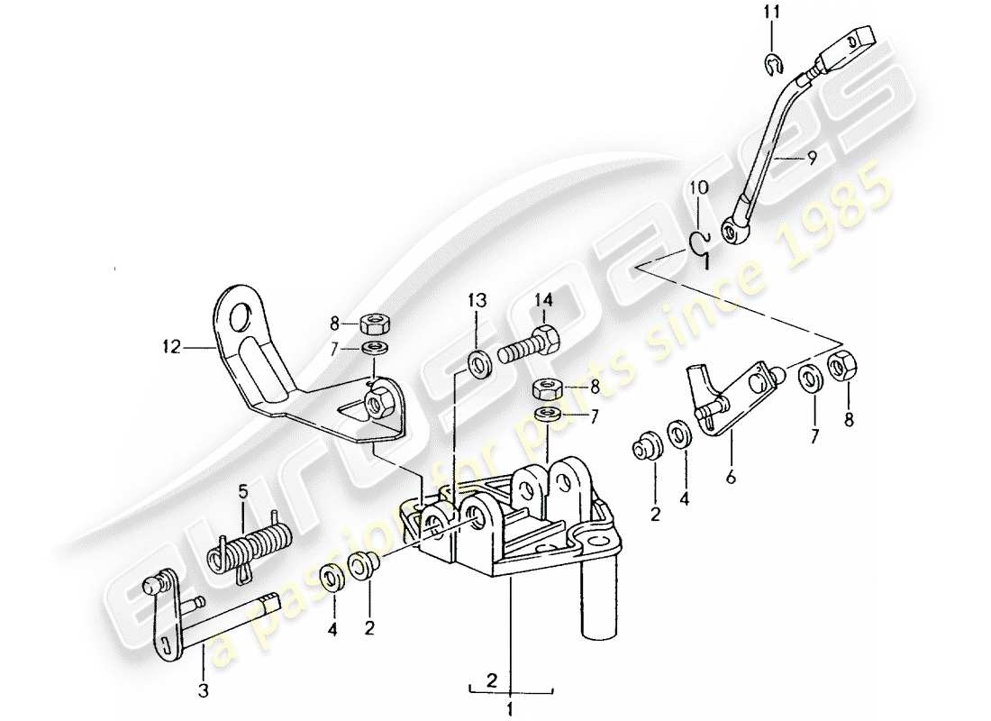 porsche 964 (1993) bracket - throttle linkage part diagram