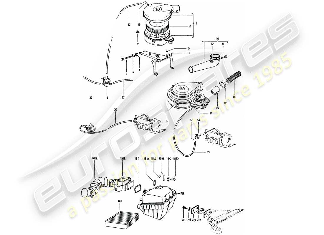 porsche 914 (1974) air cleaner part diagram