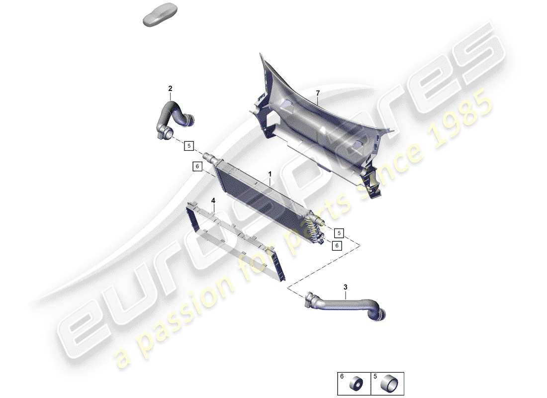 porsche boxster spyder (2020) radiator part diagram