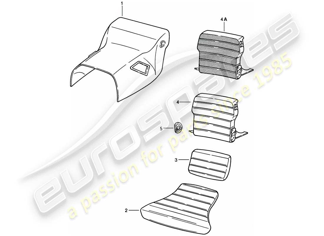 porsche 928 (1984) emergency seat - lining - tunnel - without: - stowage box - d >> - mj 1984 part diagram