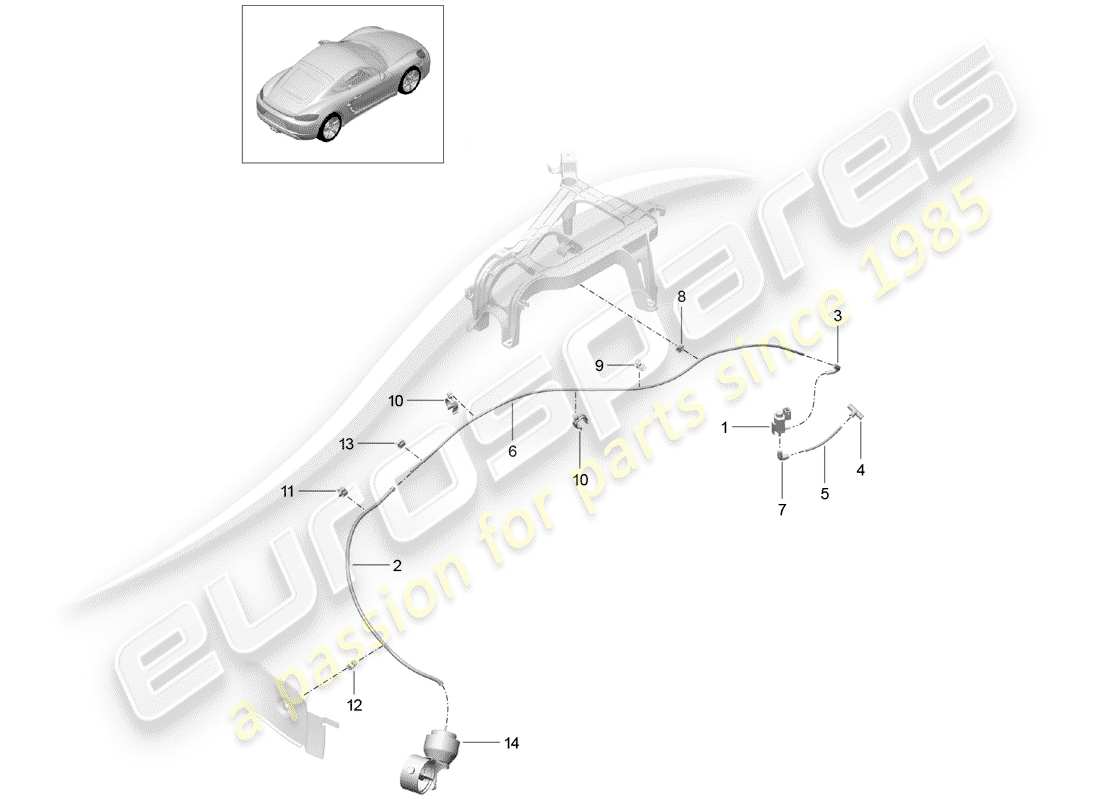 porsche 718 cayman (2019) exhaust system part diagram