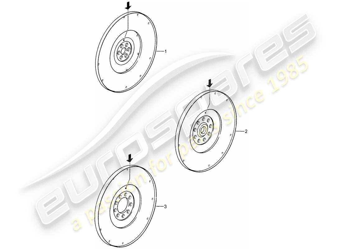 porsche replacement catalogue (1997) flywheel part diagram