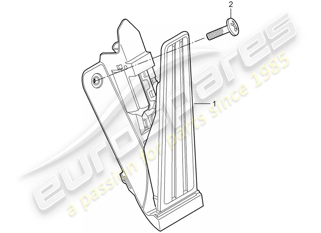 porsche 997 t/gt2 (2008) pedals part diagram