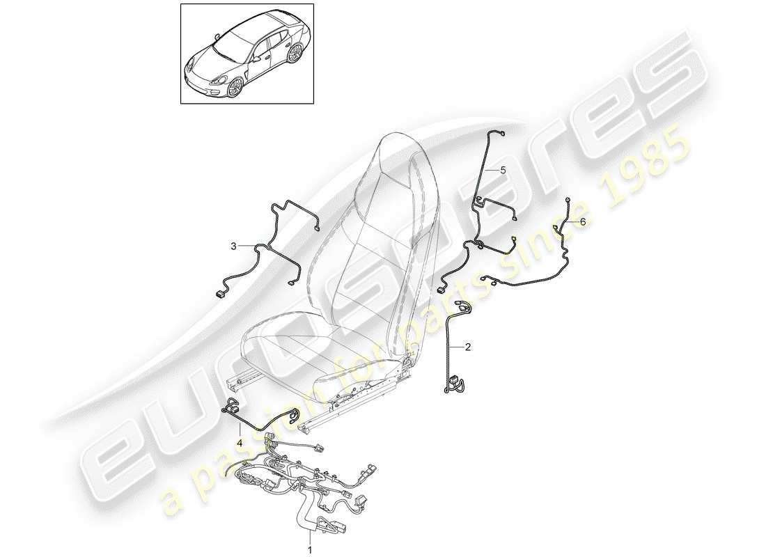 porsche panamera 970 (2016) wiring harnesses part diagram