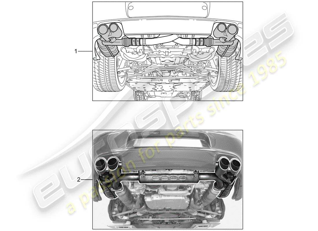 porsche tequipment catalogue (1987) exhaust system part diagram