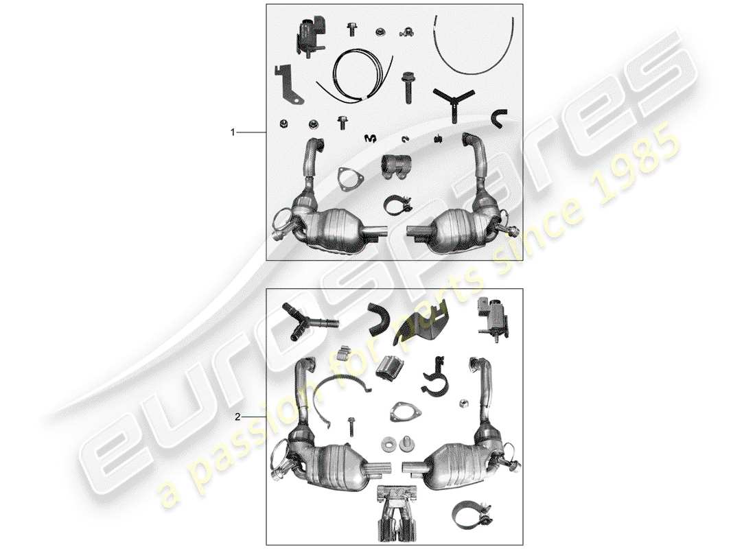 porsche tequipment catalogue (1987) exhaust system part diagram