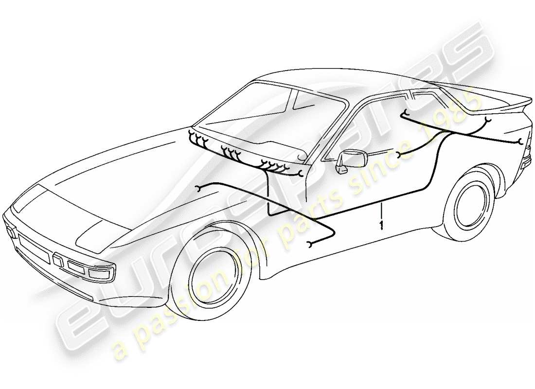 porsche 944 (1988) wiring harnesses - passenger compartment part diagram