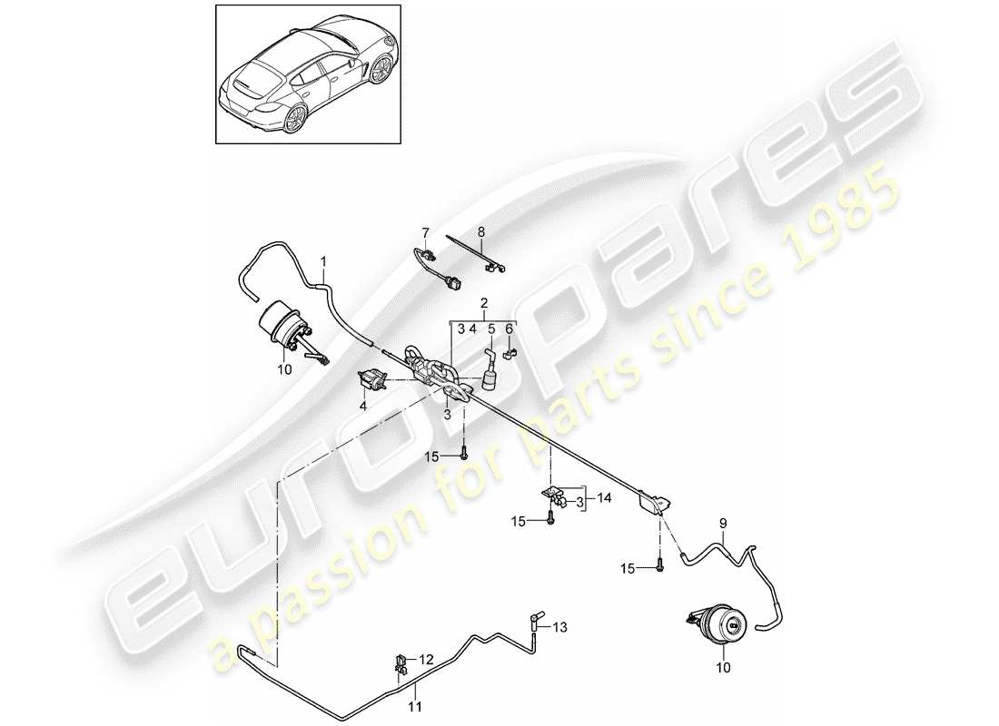 porsche panamera 970 (2010) exhaust system part diagram