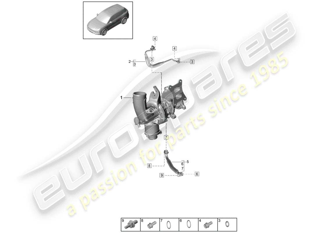 porsche cayenne e3 (2019) oil pressure line for part diagram