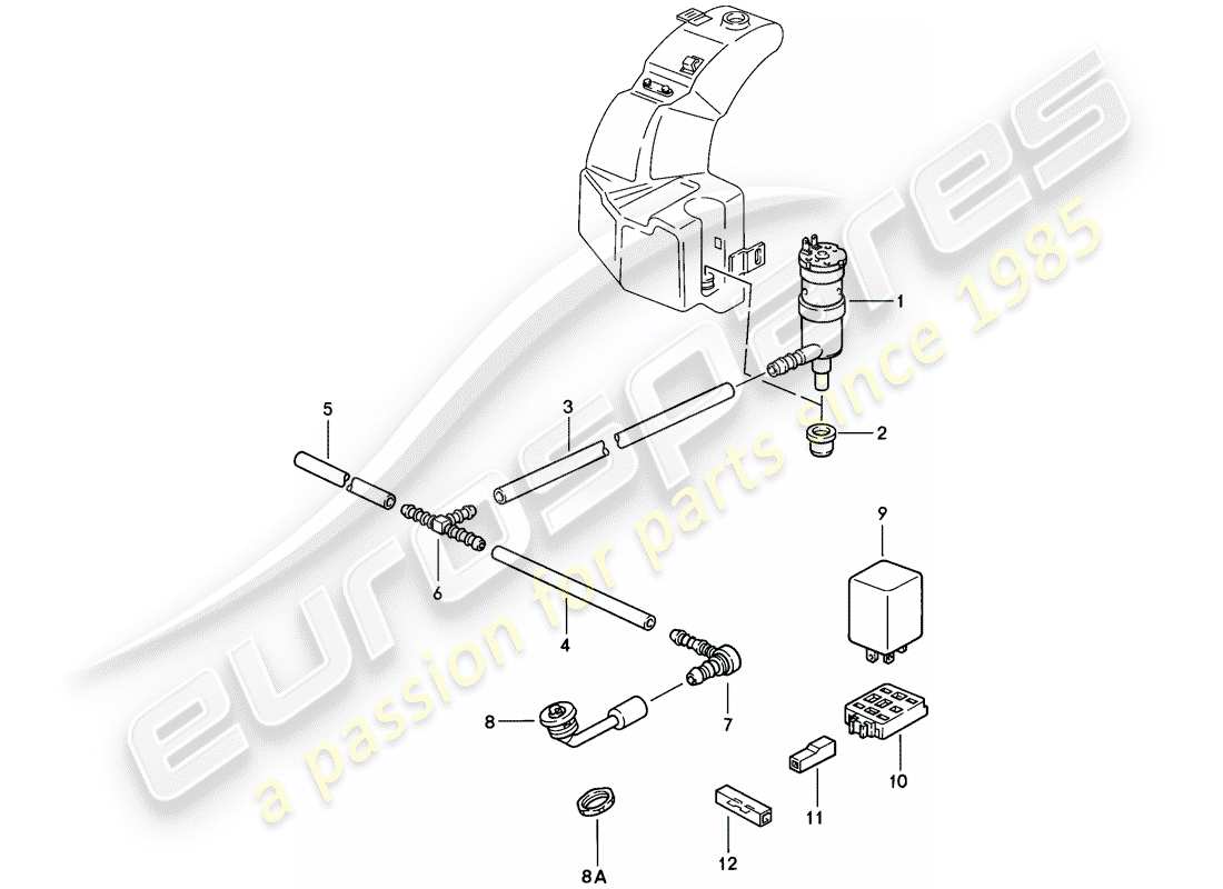 porsche 924 (1978) headlight washer system - d - mj 1979>> part diagram