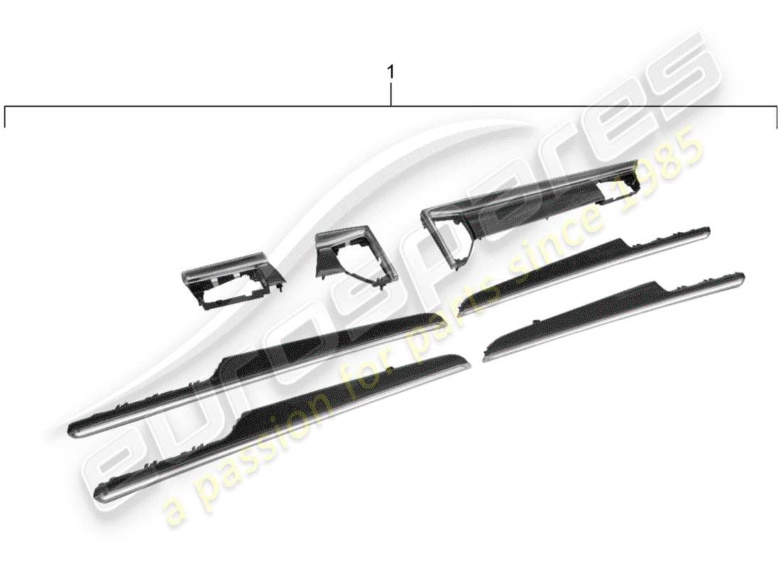 porsche tequipment macan (2020) trim for dash panel part diagram