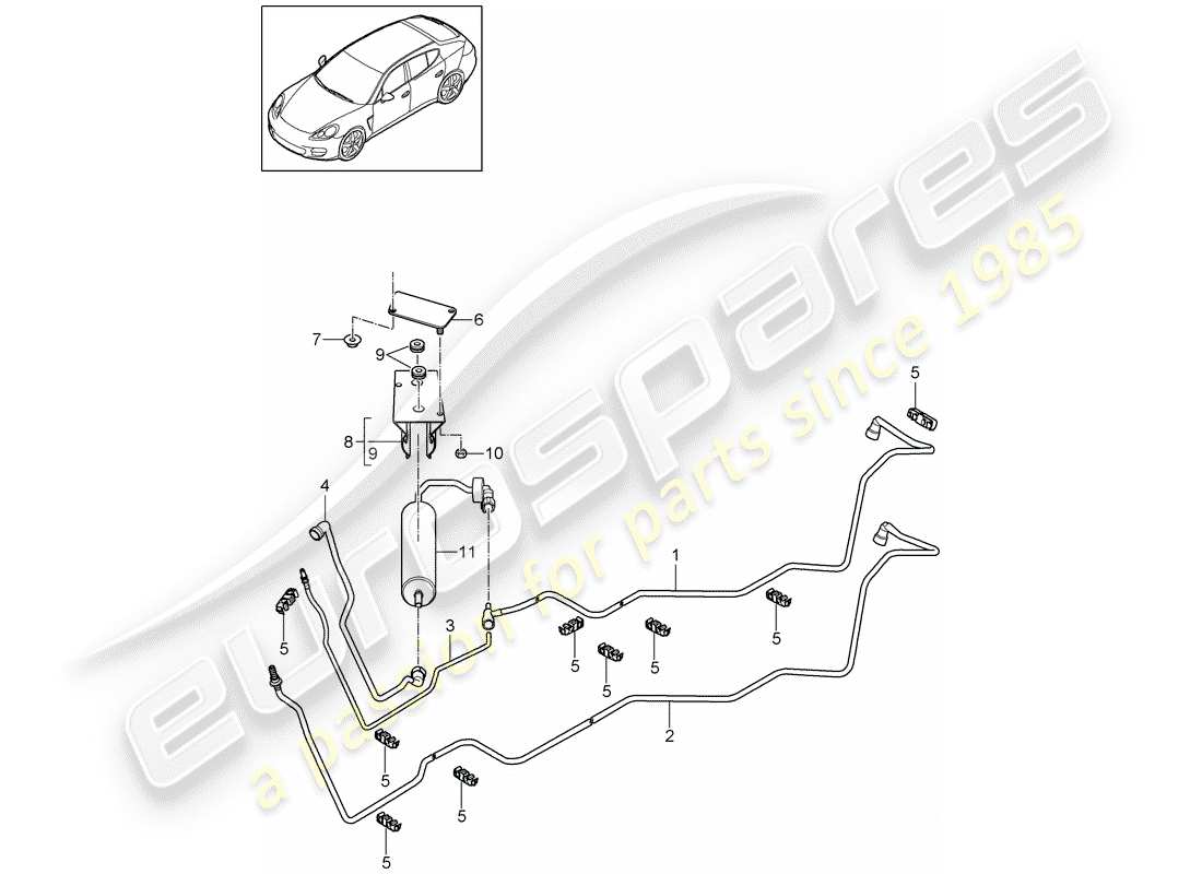 porsche panamera 970 (2010) fuel system part diagram