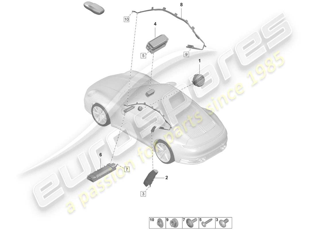 porsche 2019 airbag part diagram