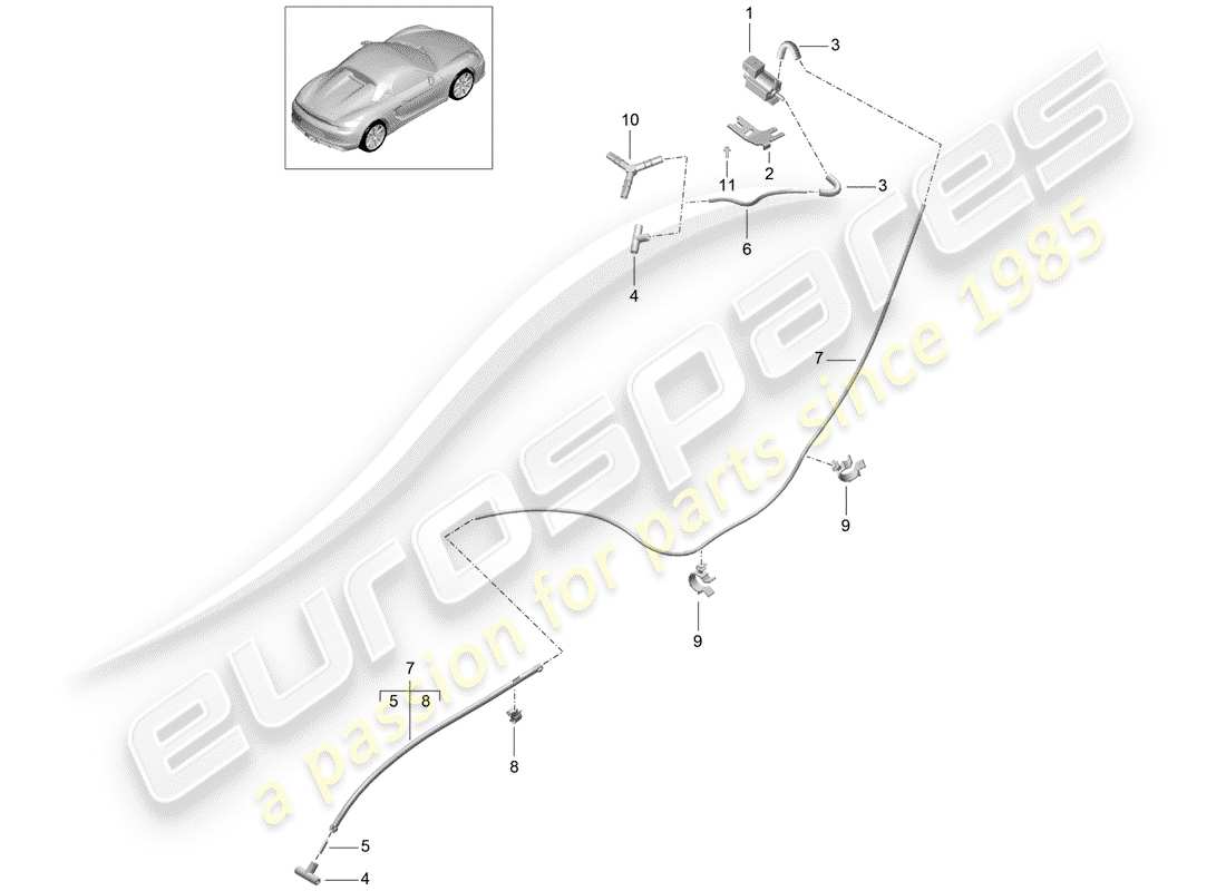 porsche boxster spyder (2016) exhaust system part diagram