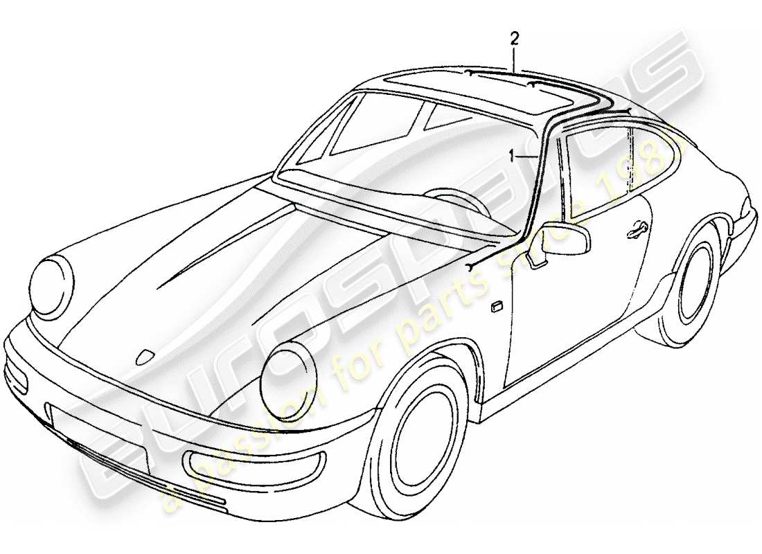 porsche 964 (1991) wiring harnesses - passenger compartment part diagram